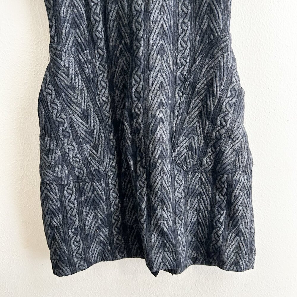 ANNELORE Textured Jacquard Mini Dress with Mock Neck & Sculpted Pockets - Picture 8 of 9